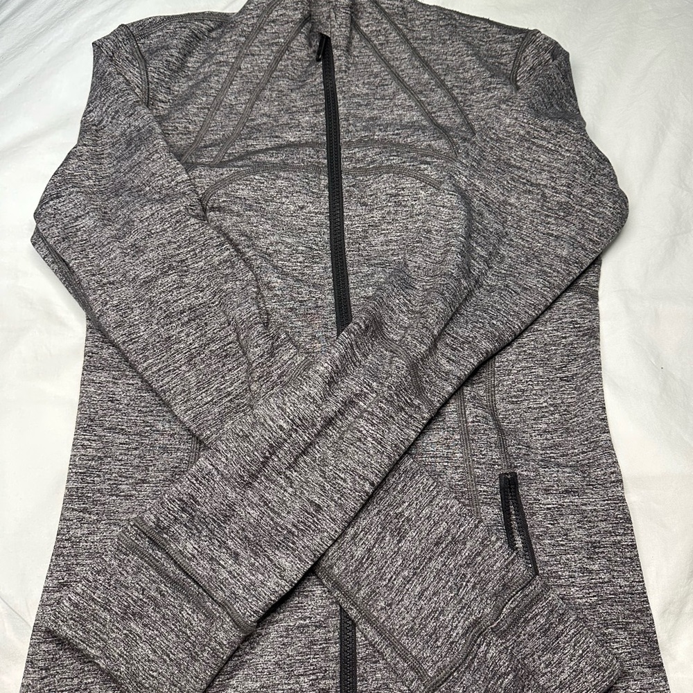 Women's Gray Zip-Up Top